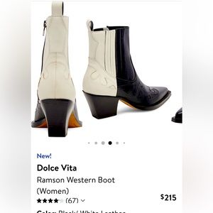 Dolce Vita Never Worn White/Black Color block Western Ankle Boots